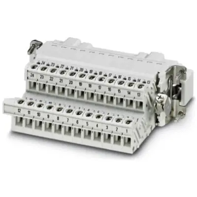 Pin contact insert, 24B, 24 pole, equipped, screw connection, with PE contact, 1648060 - 1