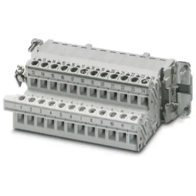 Socket contact insert, 24B, 24 pole, equipped, screw connection, with PE contact, 1648102 - 1