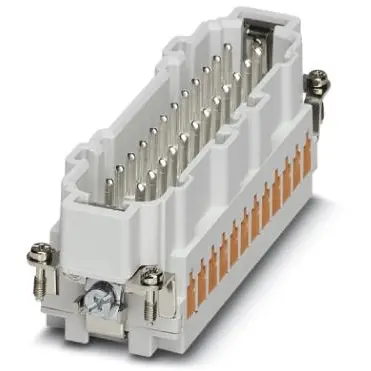 Pin contact insert, 24B, 24 pole, equipped, QUICKON, with PE contact, 1605640 - 1