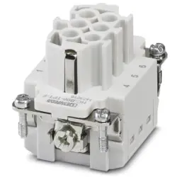 Socket contact insert, 6B, 6 pole, equipped, push-in, with PE contact, 1423016