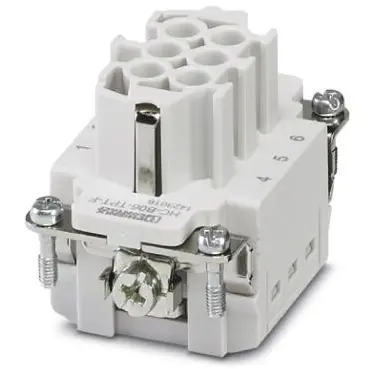 Socket contact insert, 6B, 6 pole, equipped, push-in, with PE contact, 1423016 - 1
