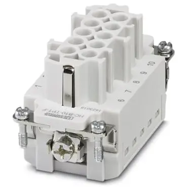 Socket contact insert, 10B, 10 pole, equipped, push-in, with PE contact, 1423018 - 1