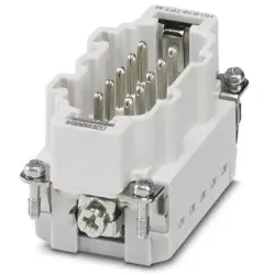Pin contact insert, 10B, 10 pole, equipped, push-in, with PE contact, 1423017