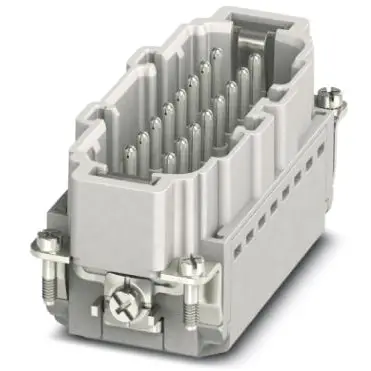 Pin contact insert, 16B, 16 pole, equipped, push-in, with PE contact, 1407734 - 1