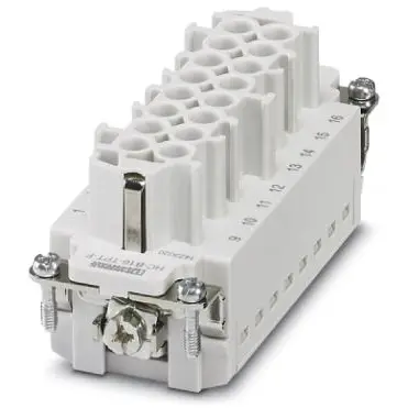 Socket contact insert, 16B, 16 pole, equipped, push-in, with PE contact, 1423020 - 1