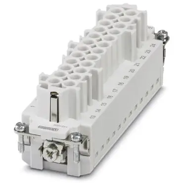 Socket contact insert, 24B, 24 pole, equipped, push-in, with PE contact, 1423828 - 1