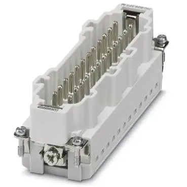 Pin contact insert, 24B, 24 pole, equipped, push-in, with PE contact, 1423827 - 1