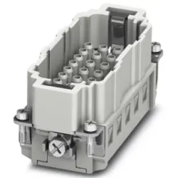 Pin contact insert, 16B, 32 pole, unequipped, crimp connection, with PE contact, 1406544