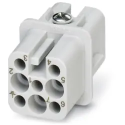 Socket contact insert, 7D, 7 pole, unequipped, crimp connection, with PE contact, 1584347