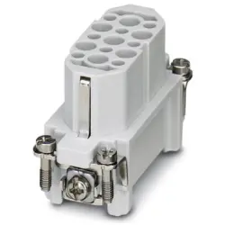 Socket contact insert, 15D, 15 pole, unequipped, crimp connection, with PE contact, 1584389