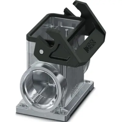Surface mount housing, size B10, die-cast aluminum, 2 x M40, angled, bar lock, IP66, 1082580 - 1