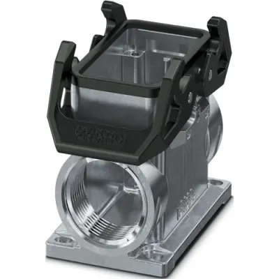 Surface mount housing, size B10, die-cast aluminum, 2 x M32, angled, bar lock, IP66, 1082599 - 1