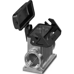 Surface mount housing, size B16, die-cast aluminum, 2 x M40, angled, bar lock, IP66, 1082591