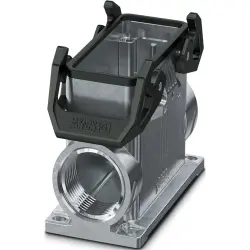 Surface mount housing, size B16, die-cast aluminum, 2 x M32, angled, bar lock, IP66, 1082601