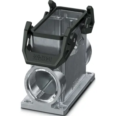 Surface mount housing, size B16, die-cast aluminum, 2 x M32, angled, bar lock, IP66, 1082601 - 1