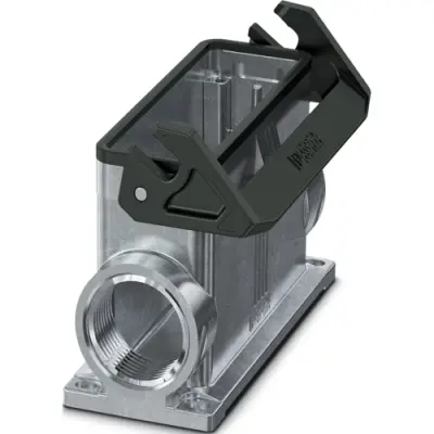 Surface mount housing, size B24, die-cast aluminum, 2 x M40, angled, bar lock, IP66, 1082593 - 1