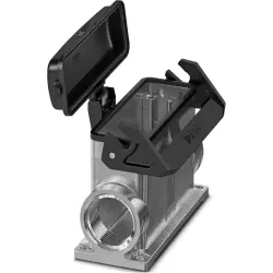 Surface mount housing, size B24, die-cast aluminum, 2 x M32, angled, bar lock, IP66/IP67, 1082596
