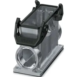 Surface mount housing, size B24, die-cast aluminum, 2 x M40, angled, bar lock, IP66, 1082605
