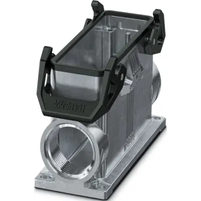 Surface mount housing, size B24, die-cast aluminum, 2 x M40, angled, bar lock, IP66, 1082605 - 1