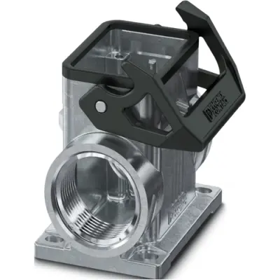 Surface mount housing, size B6, die-cast aluminum, 2 x M40, angled, bar lock, IP66, 1082566 - 1