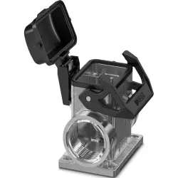 Surface mount housing, size B6, die-cast aluminum, 2 x M40, angled, bar lock, IP66, 1082577