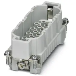 Pin contact insert, 16B, 40 pole, unequipped, crimp connection, with PE contact, 1584415