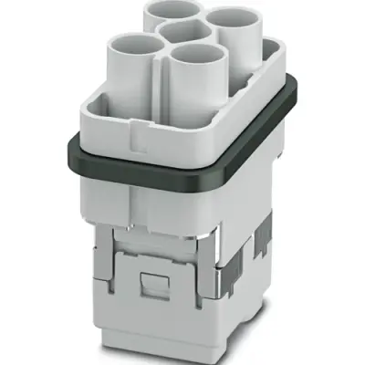 Pin contact insert, COM, 6 pole, crimp connection, with PE contact, 1079555 - 1