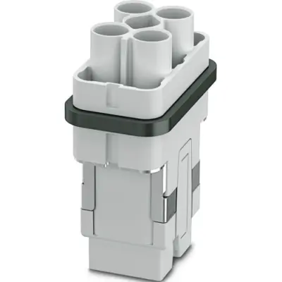 Pin contact insert, COM, 6 pole, axial screw connection, with PE contact, 1079558 - 1