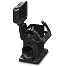 Surface mount housing, size B6, PA, 2 x M25, angled, longitudinal bow locking, IP66, 1421244