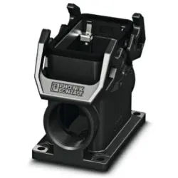 Surface mount housing, size B10, PA, 2 x M20, angled, cross bow locking, IP66, 1421356