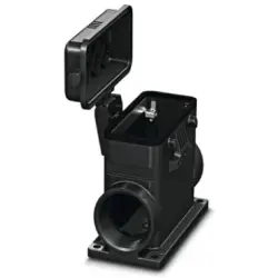 Surface mount housing, size B16, PA, 2 x M40, angled, cross bow locking, IP66, 1407653