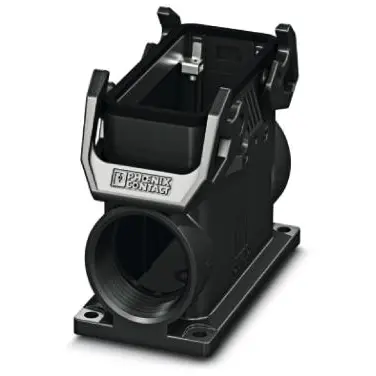 Surface mount housing, size B16, PA, 2 x M32, angled, cross bow locking, IP66, 1421365 - 1
