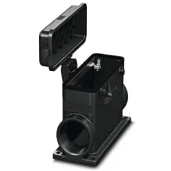 Surface mount housing, size B24, PA, 2 x M32, angled, cross bow locking, IP54/IP66, 1421380