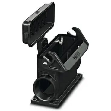 Surface mount housing, size B24, PA, 2 x M40, angled, longitudinal bow locking, IP66, 1407664 - 1
