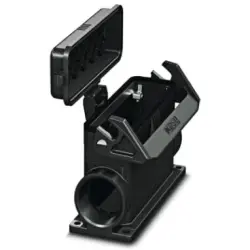 Surface mount housing, size B24, PA, 2 x M40, angled, longitudinal bow locking, IP66, 1407664