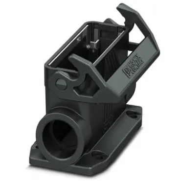 Surface mount housing, size D25, PA, 2 x M25, angled, longitudinal bow locking, IP66, 1411348 - 1