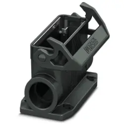 Surface mount housing, size D25, PA, 2 x M25, angled, longitudinal bow locking, IP66, 1411348