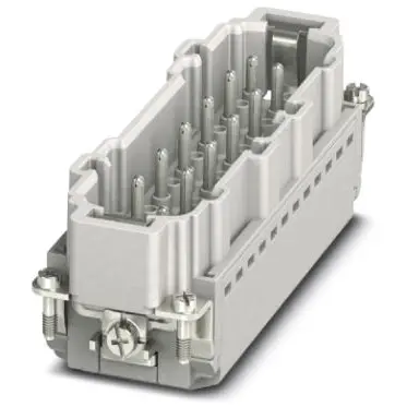 Pin contact insert, 24B, 10 pole, equipped, push-in, with PE contact, 1407741 - 1