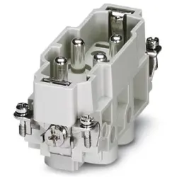 Pin contact insert, 16B, 4 pole, equipped, screw connection, with PE contact, 1679414