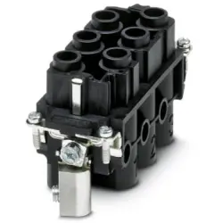 Socket contact insert, 16B, 6 pole, equipped, screw connection, with PE contact, 1580537