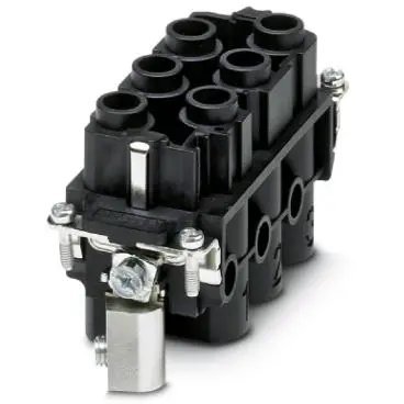 Socket contact insert, 16B, 6 pole, equipped, screw connection, with PE contact, 1580537 - 1