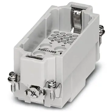 Pin contact insert, 16B, 6 pole, unequipped, crimp connection, with PE contact, 1636376 - 1