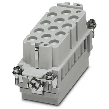 Socket contact insert, 16B, 12 pole, unequipped, crimp connection, with PE contact, 1636347 - 1