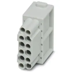 Socket contact insert, 12 pole, unequipped, crimp connection, 1414355