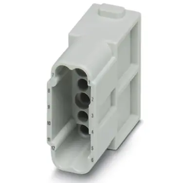 Pin contact insert, 12 pole, unequipped, crimp connection, 1414354 - 1