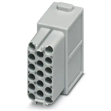 Socket contact insert, 17 pole, unequipped, crimp connection, 1414357 - 1