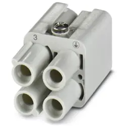 Socket contact insert, 7D, 3 pole, unequipped, crimp connection, with PE contact, 1419897