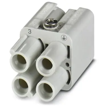 Socket contact insert, 7D, 3 pole, unequipped, crimp connection, with PE contact, 1419897 - 1