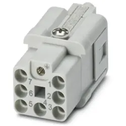 Socket contact insert, 7D, 7 pole, unequipped, crimp connection, with PE contact, 1418623