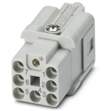 Socket contact insert, 7D, 7 pole, unequipped, crimp connection, with PE contact, 1418623 - 1